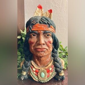 Universal Statuary Kendrick Native American Indian Statue 1966 Bookend #320